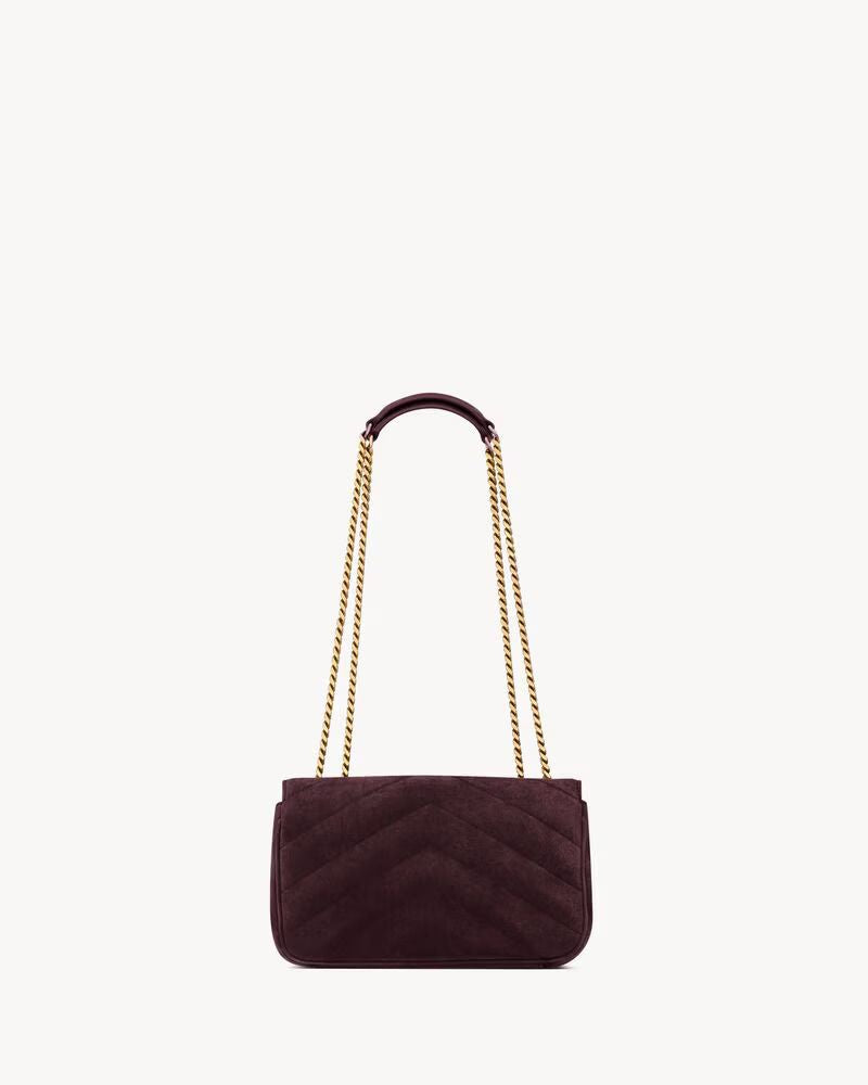 Saint Laurent Sl E26 Shoulder Bag — Burgundy Suede