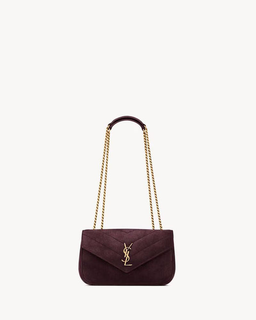 Saint Laurent Sl E26 Shoulder Bag — Burgundy Suede