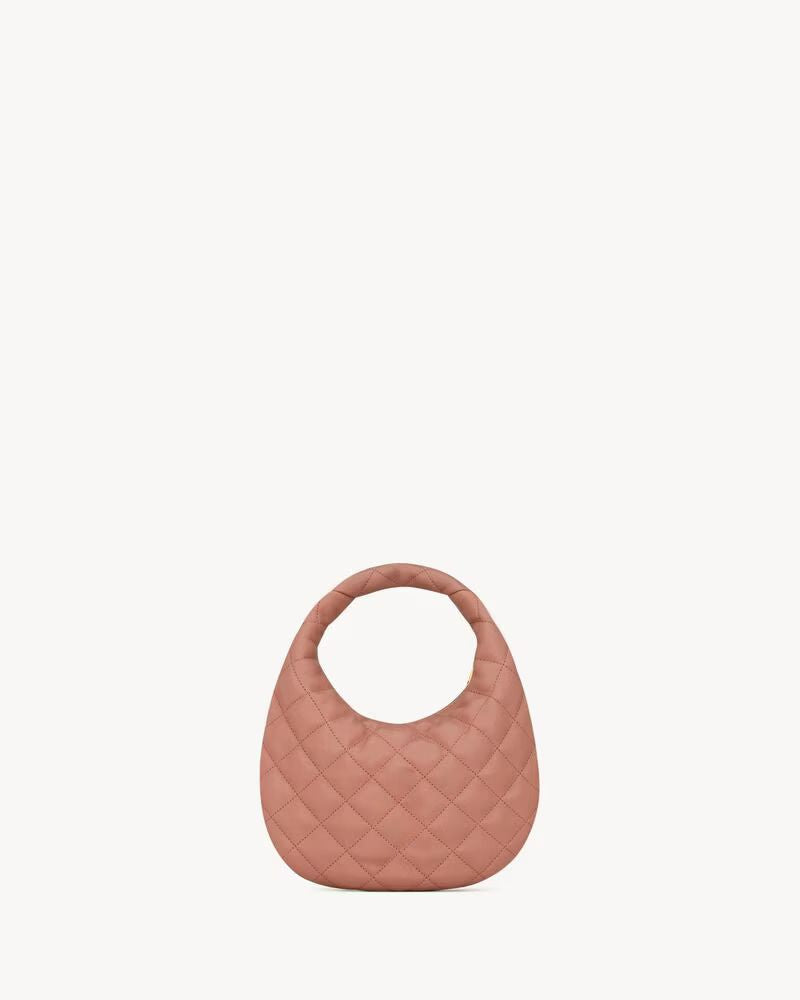 Saint Laurent Hobo Mini Bag — Rose Quilted Leather