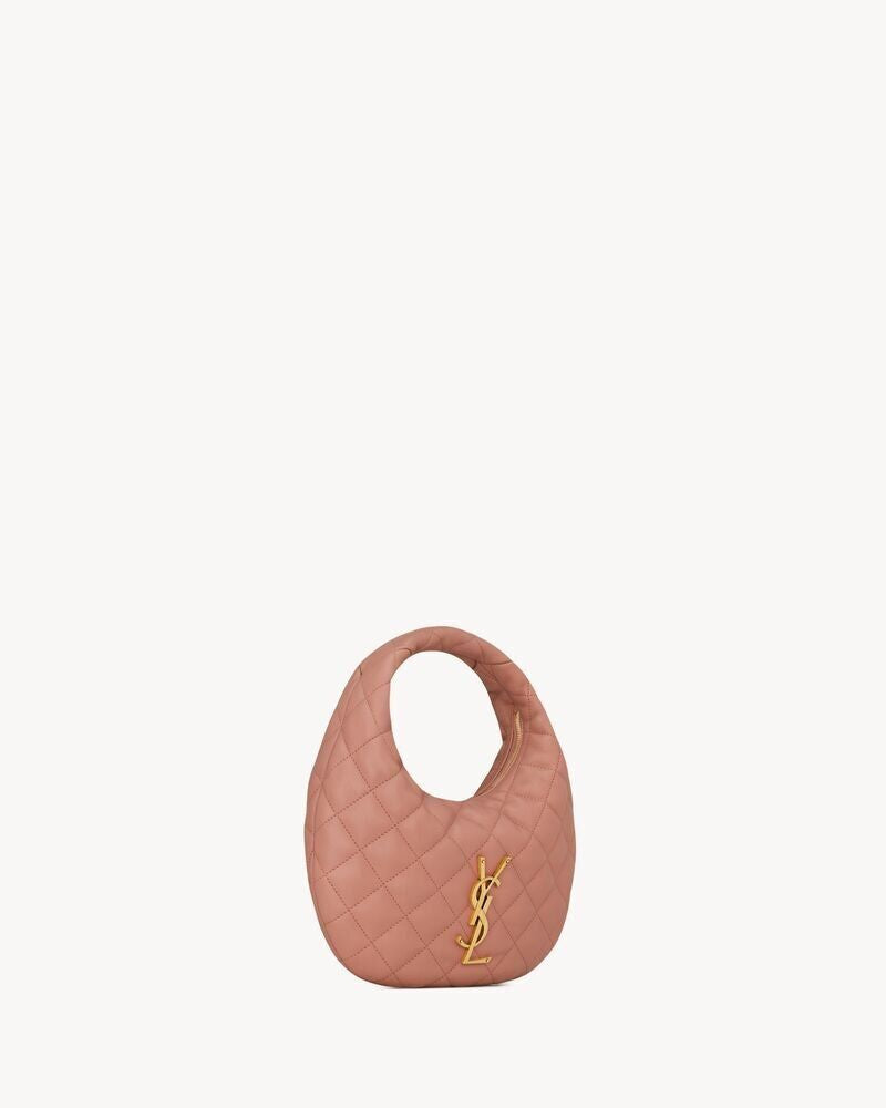 Saint Laurent Hobo Mini Bag — Rose Quilted Leather