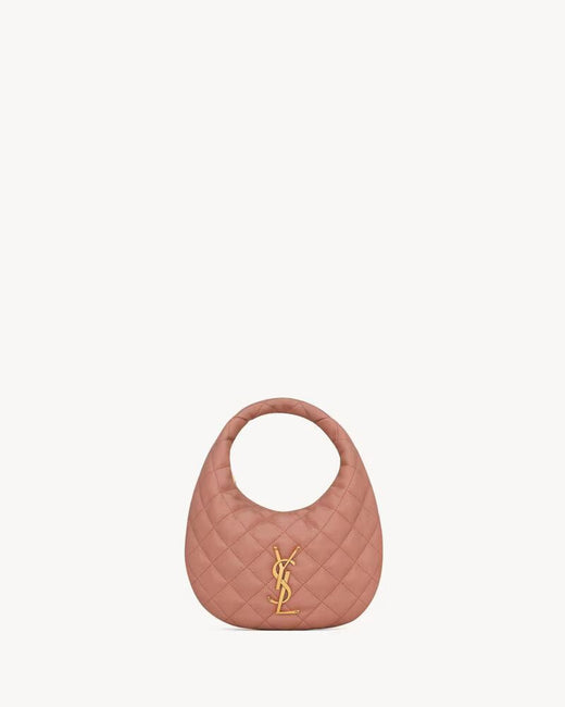 Saint Laurent Hobo Mini Bag — Rose Quilted Leather