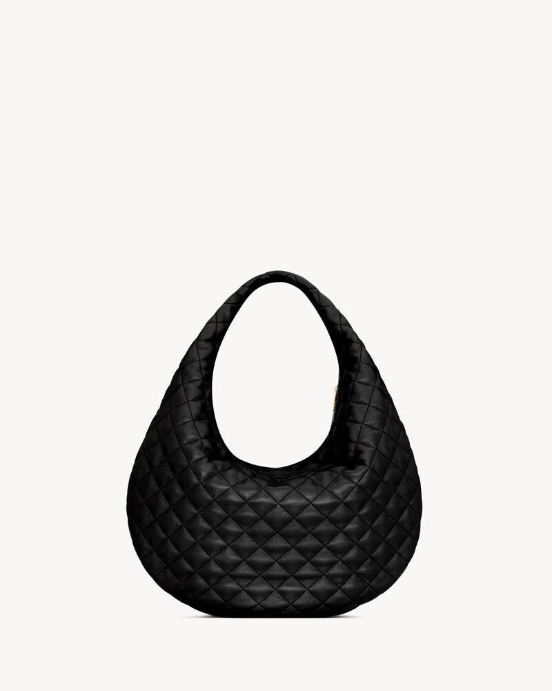 Saint Laurent Shoulder Bag — Black Quilted Leather