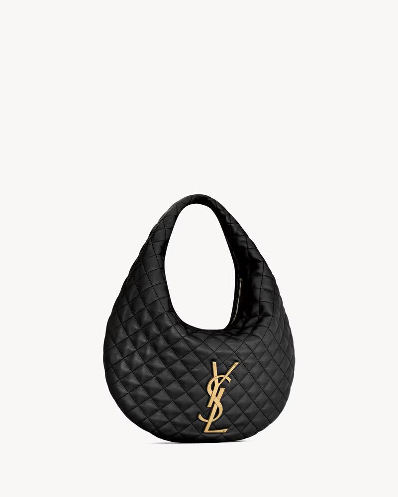 Saint Laurent Shoulder Bag — Black Quilted Leather