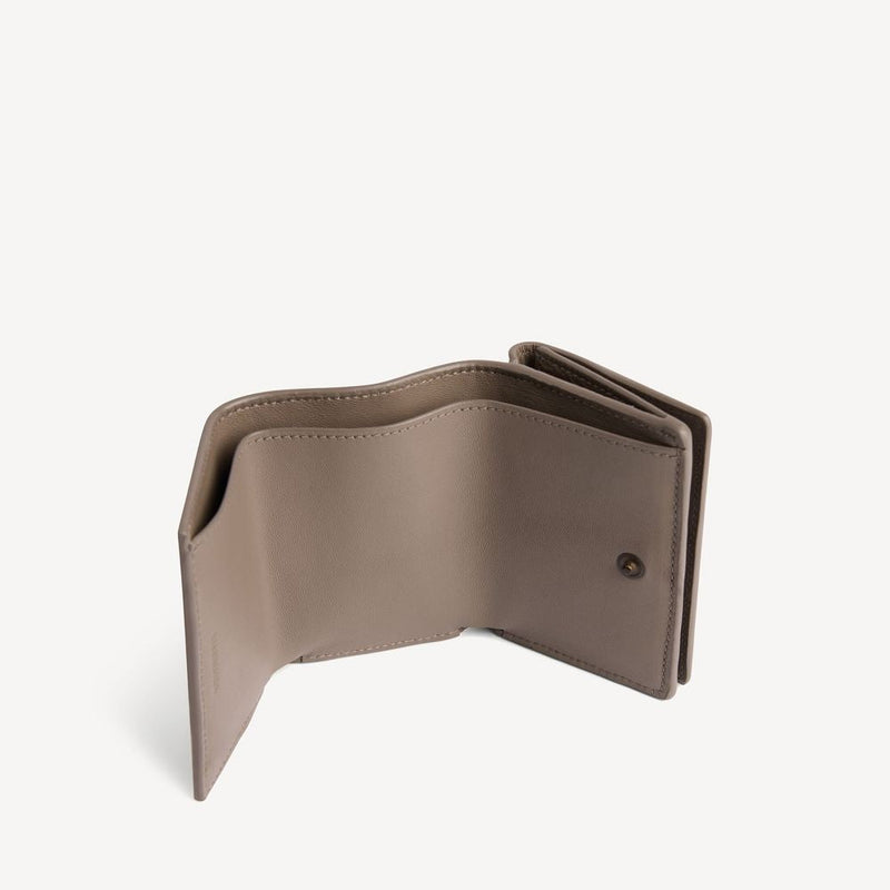 Balenciaga Card Case — Taupe Crinkled Leather Cases