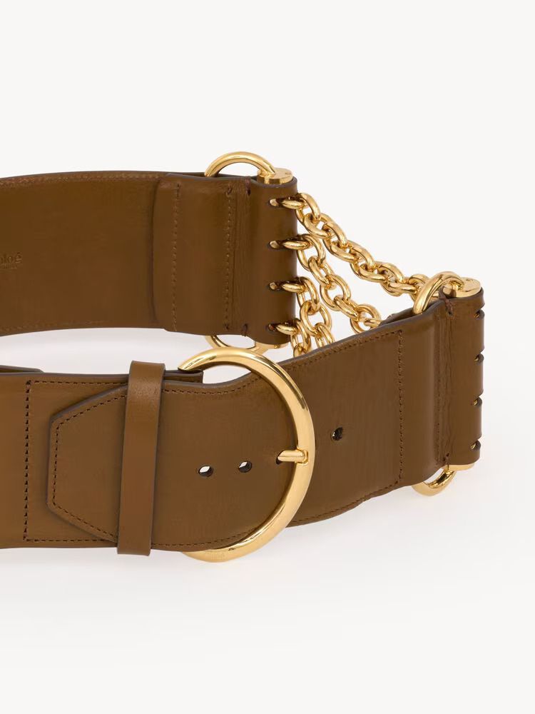 Chloé Access Belt — Kaki Leather