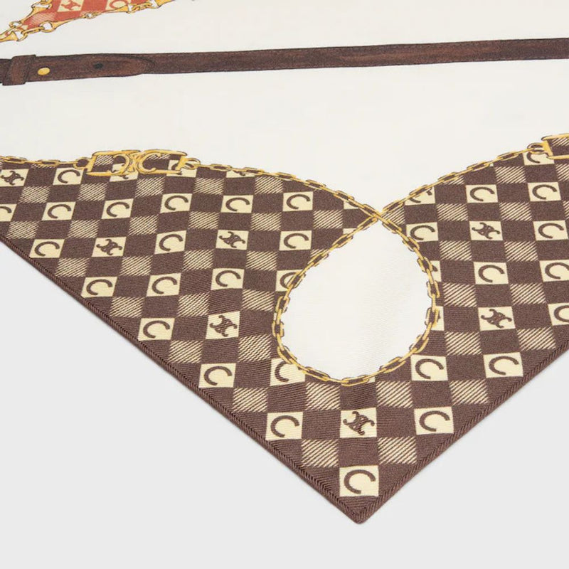 Celine Scarf — Tan Silk Scarfs