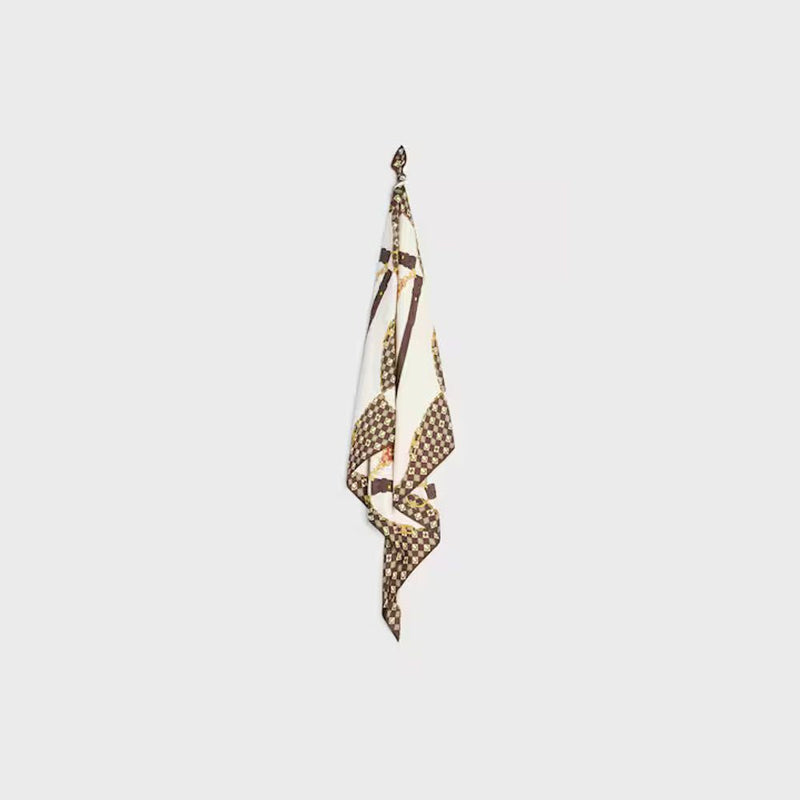 Celine Scarf — Tan Silk Scarfs