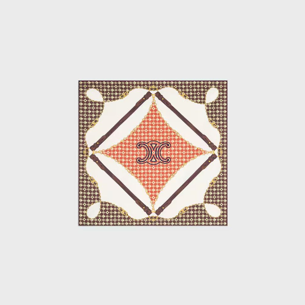 Celine Scarf — Tan Silk Scarfs