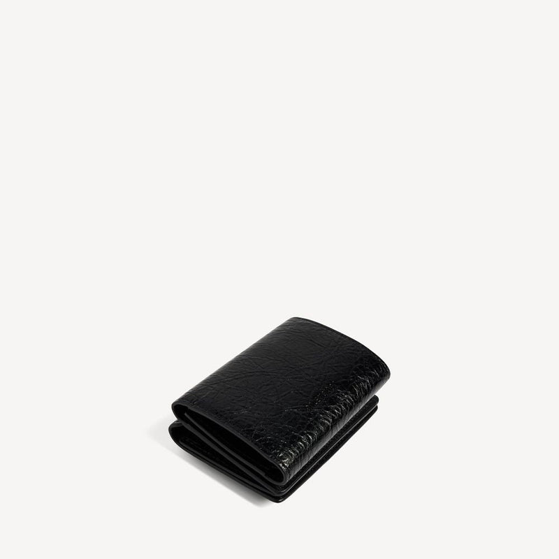 Balenciaga Crinkled Leather Card Case — Black Cases