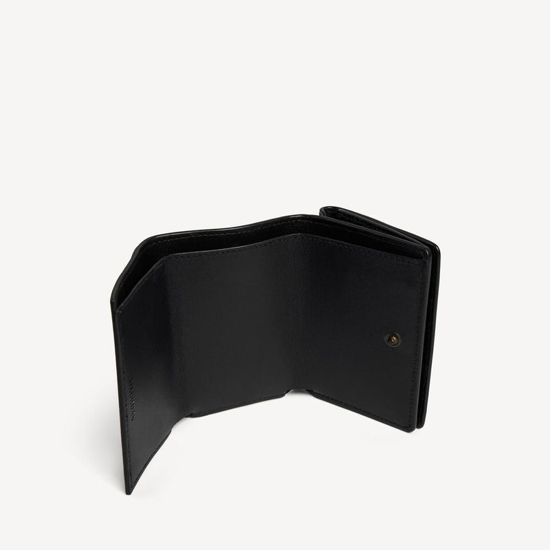 Balenciaga Crinkled Leather Card Case — Black Cases