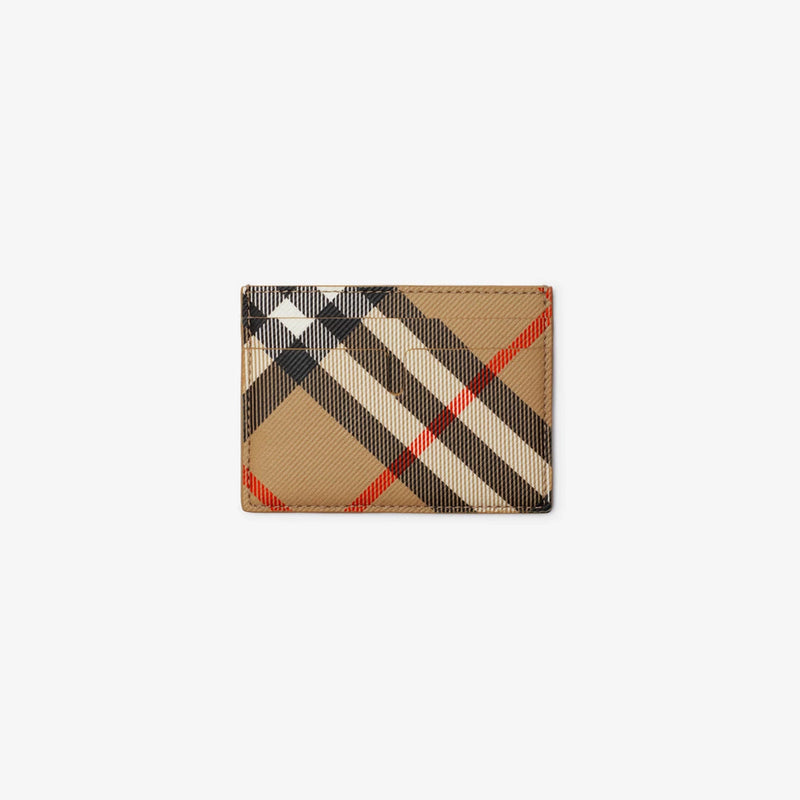 Burberry Check Card Case — Sand Coated Canvas Cases