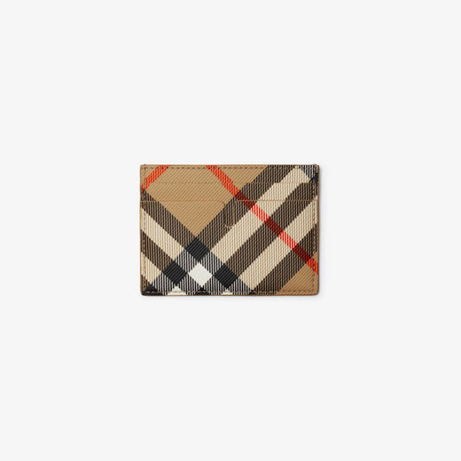 Burberry Check Card Case — Sand Coated Canvas Cases