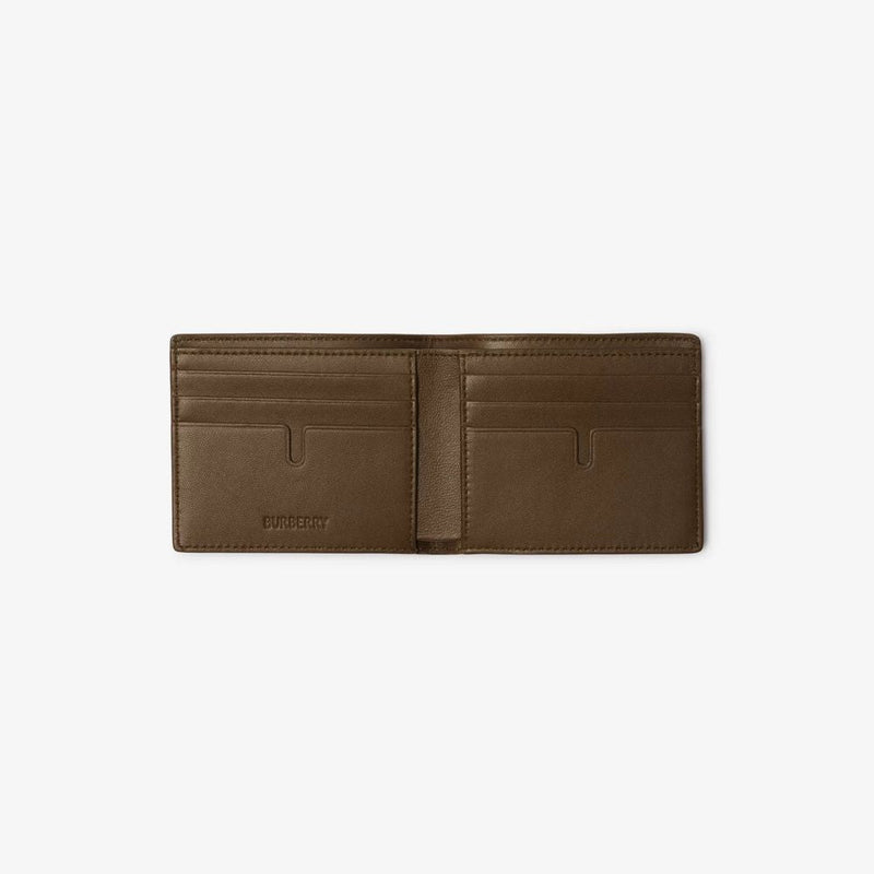 Burberry Wallet — Sand Canvas With Check Print