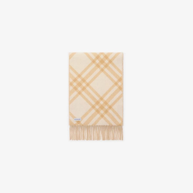 Burberry Check Wool Scarf — Sand Scarfs