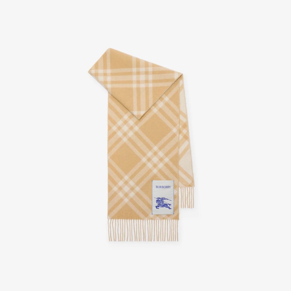 Burberry Check Wool Scarf — Sand Scarfs