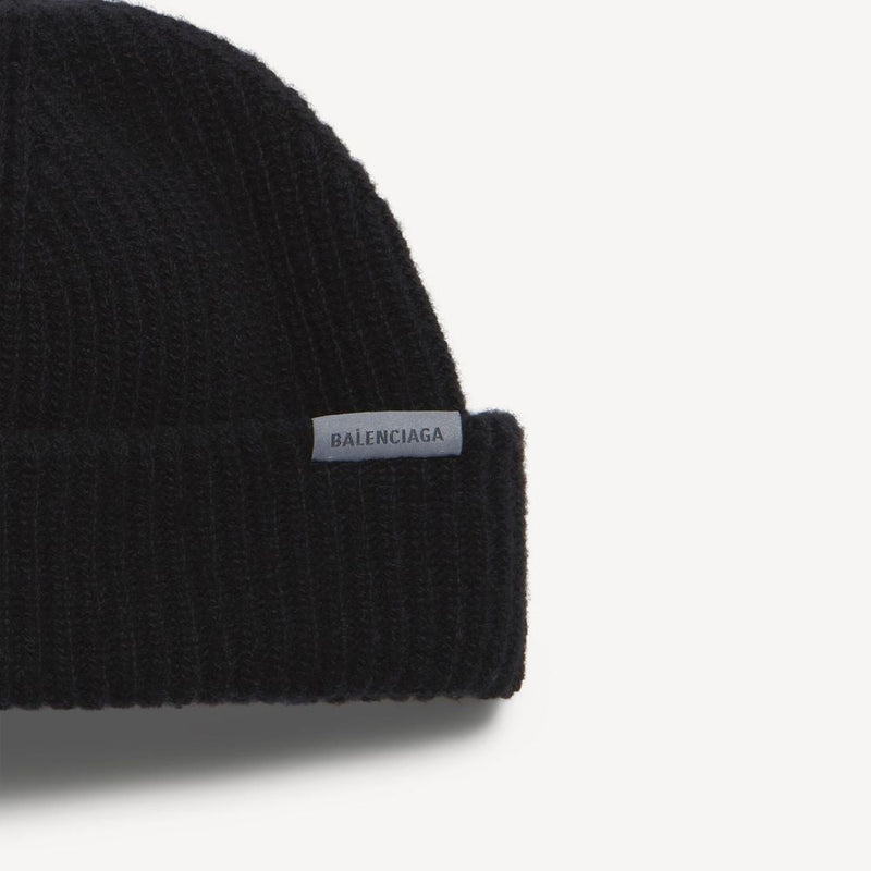 Balenciaga A001nh4g6b0 Beanie — Black Wool Beanies