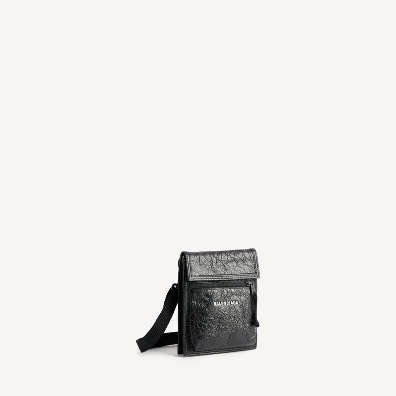 Balenciaga Mini Bag — Black Crinkled Leather