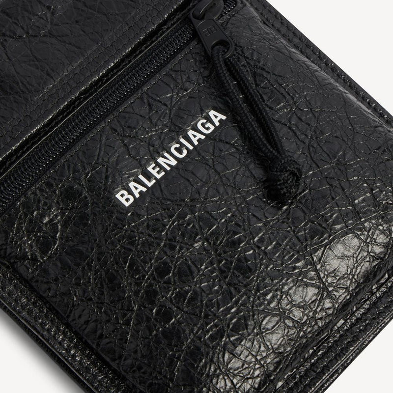 Balenciaga Mini Bag — Black Crinkled Leather