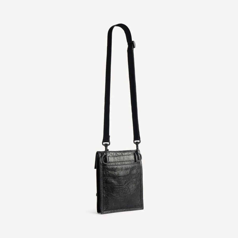Balenciaga Mini Bag — Black Crinkled Leather