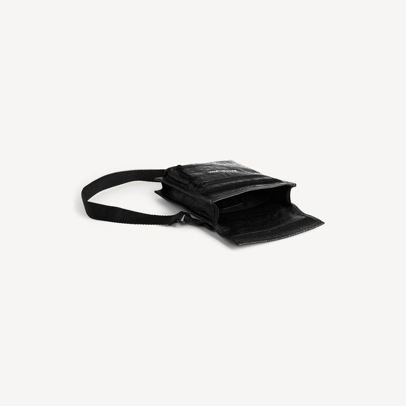Balenciaga Mini Bag — Black Crinkled Leather