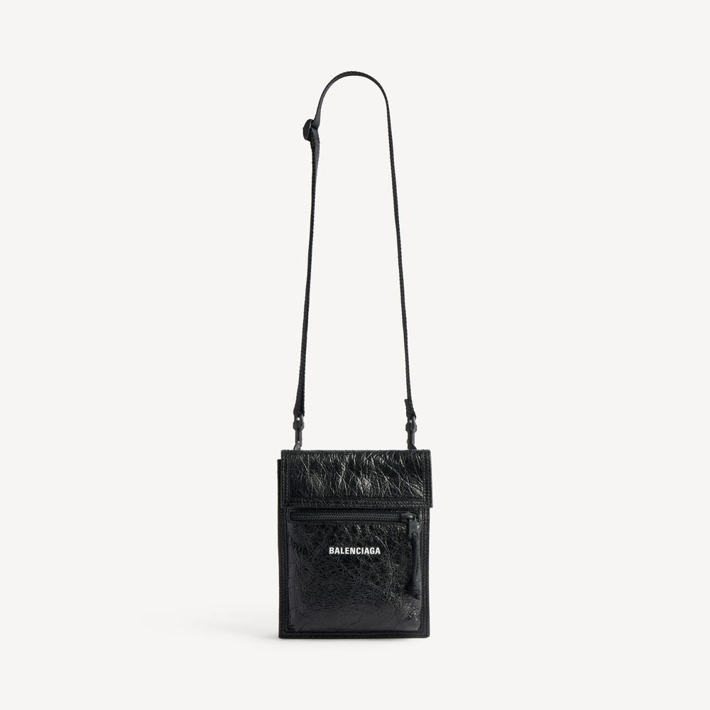 Balenciaga Mini Bag — Black Crinkled Leather