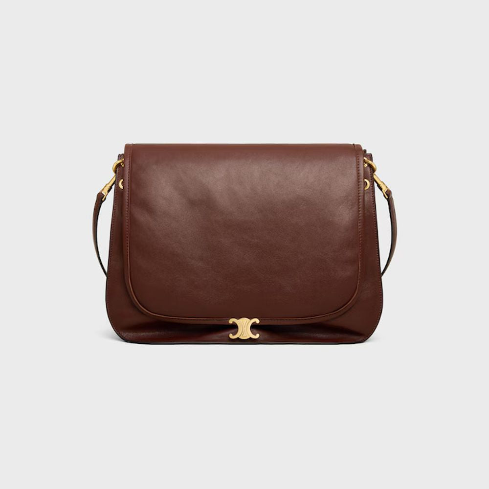 Celine H26 Shoulder Bag — Burgundy Calfskin Leather