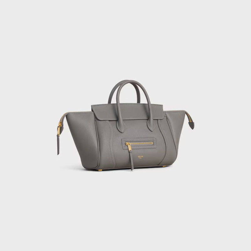 Celine Top Handle Bag — Gray Leather