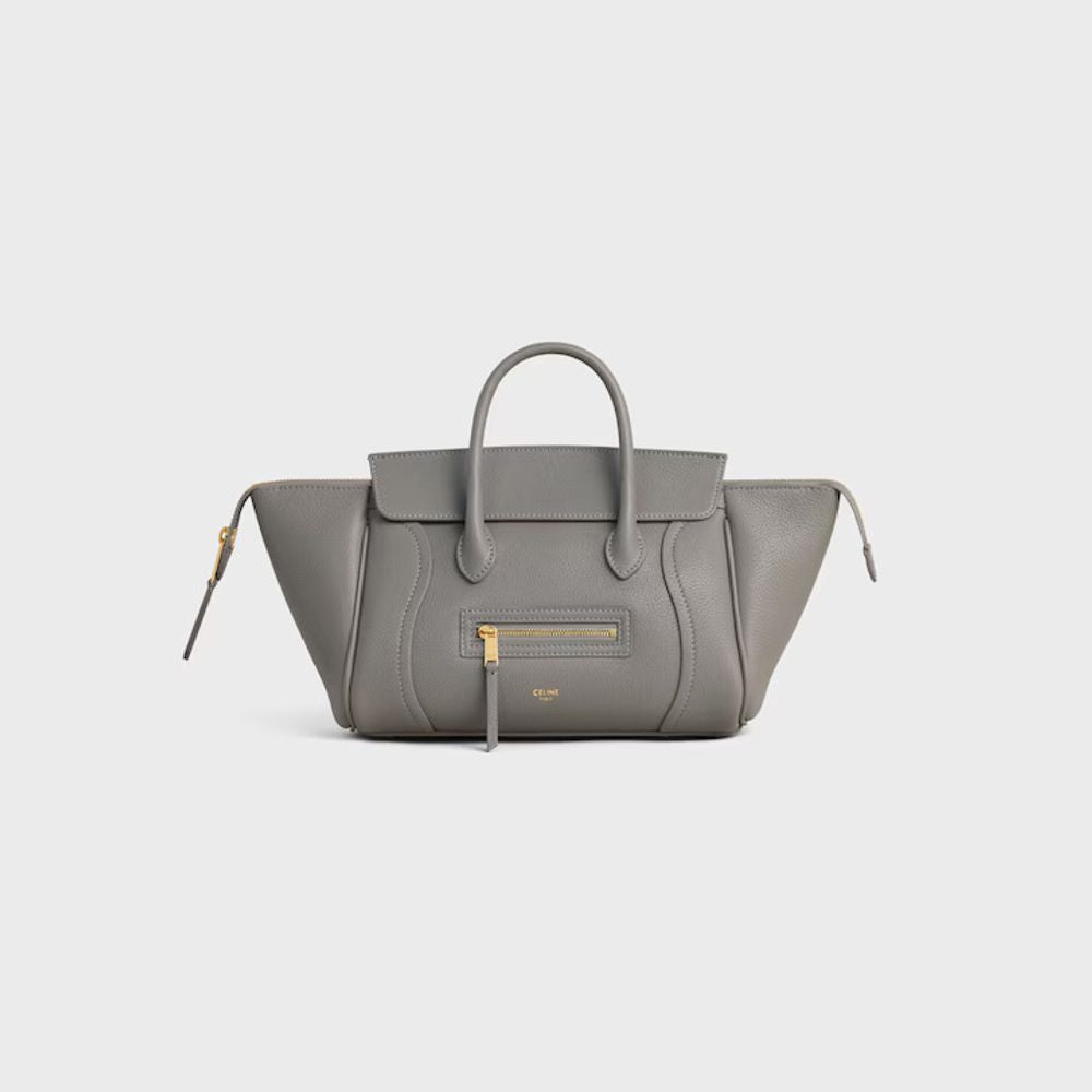 Celine Top Handle Bag — Gray Leather