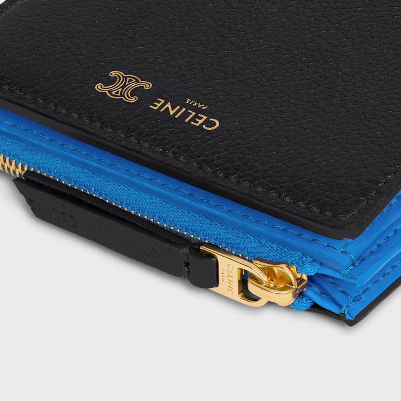 Celine Grained Leather Logo Clutch — Black