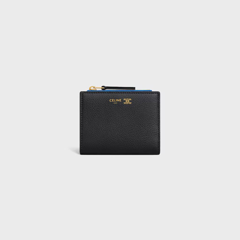 Celine Grained Leather Logo Clutch — Black