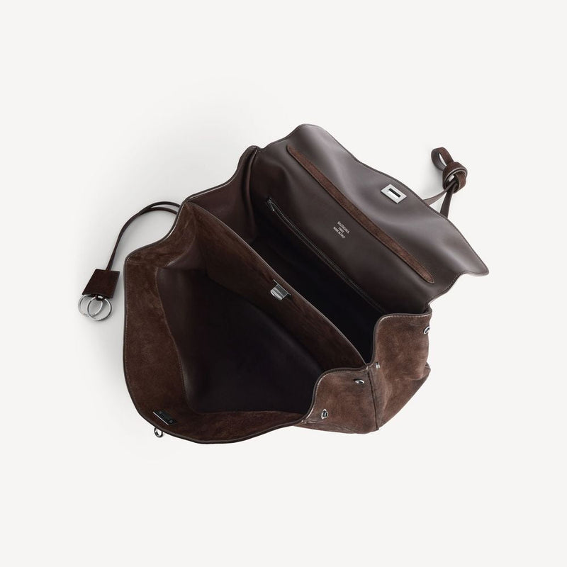 Balenciaga H26 Shoulder Bag — Brown Suede