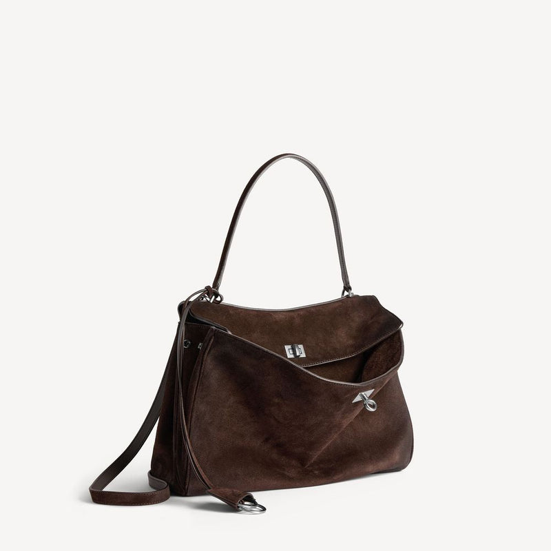 Balenciaga H26 Shoulder Bag — Brown Suede