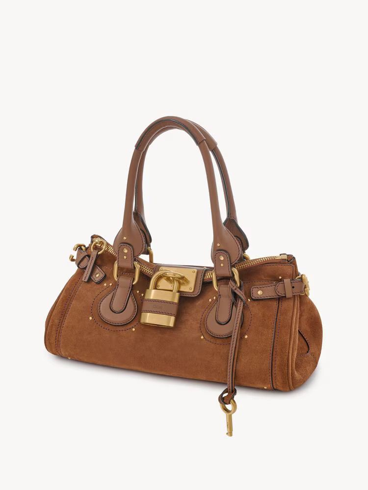 Chloé Top Handle Bag — Brown Suede