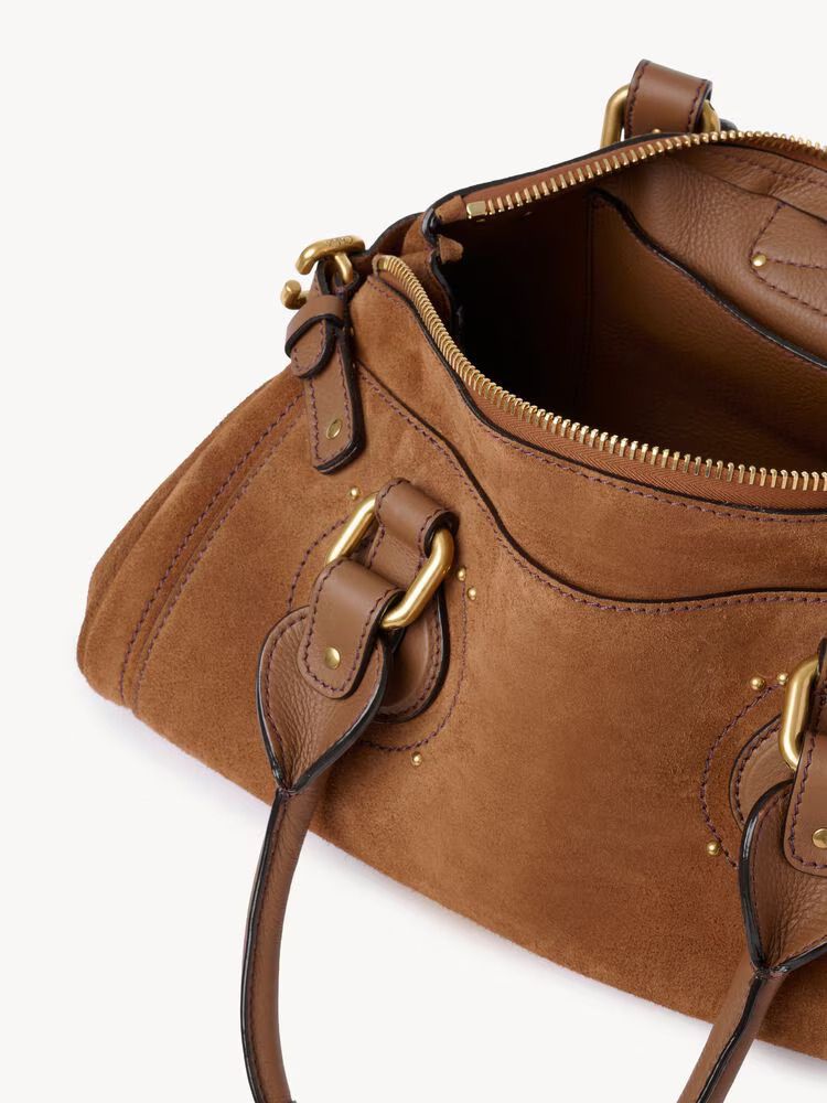 Chloé Top Handle Bag — Brown Suede