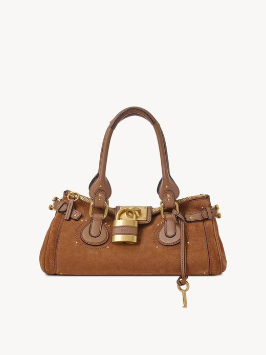 Chloé Top Handle Bag — Brown Suede