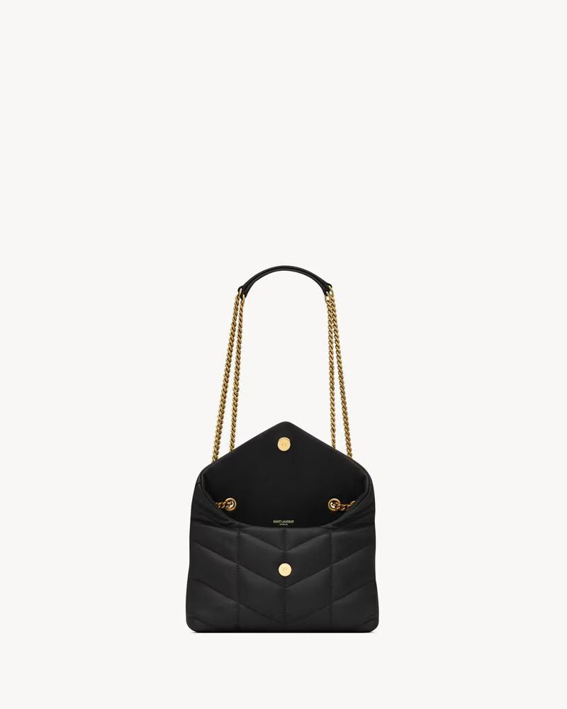 Saint Laurent Shoulder Bag — Black Quilted Nylon