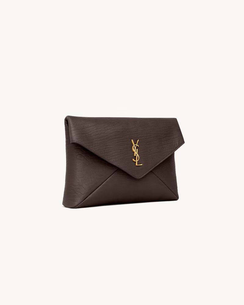 Saint Laurent Sl H26 Clutch — Brown Leather