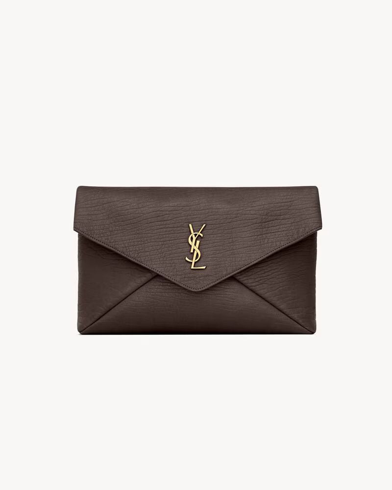 Saint Laurent Sl H26 Clutch — Brown Leather