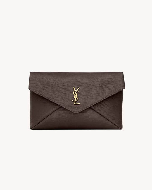 Saint Laurent Sl H26 Clutch — Brown Leather