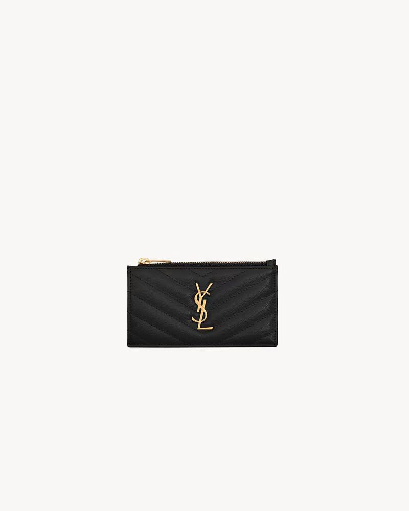 Saint Laurent Wallet — Black Quilted Leather