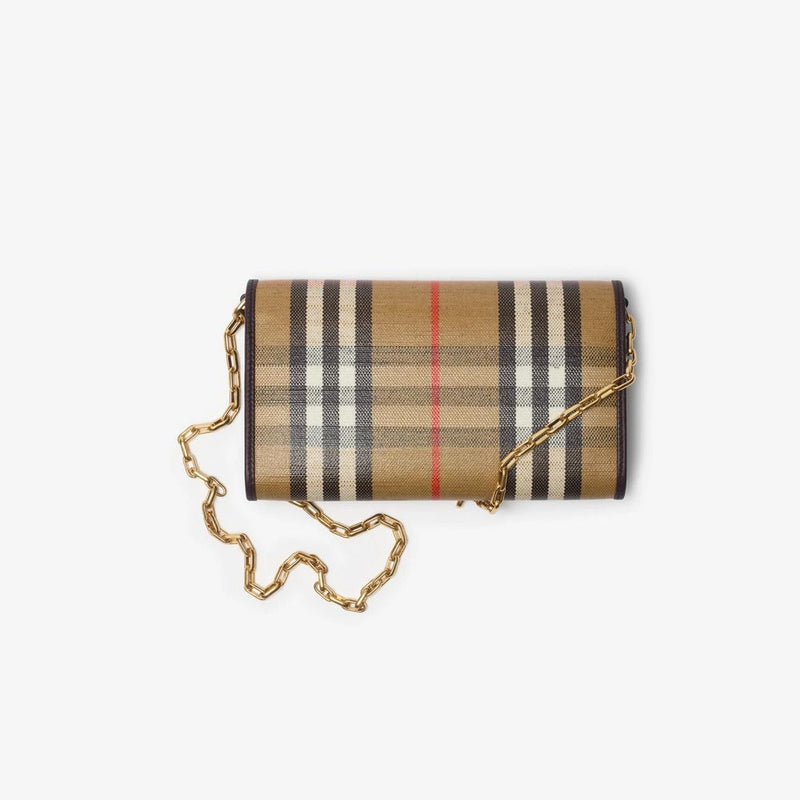 Burberry Burb Shoulder Bag — Sand Vintage Check Canvas