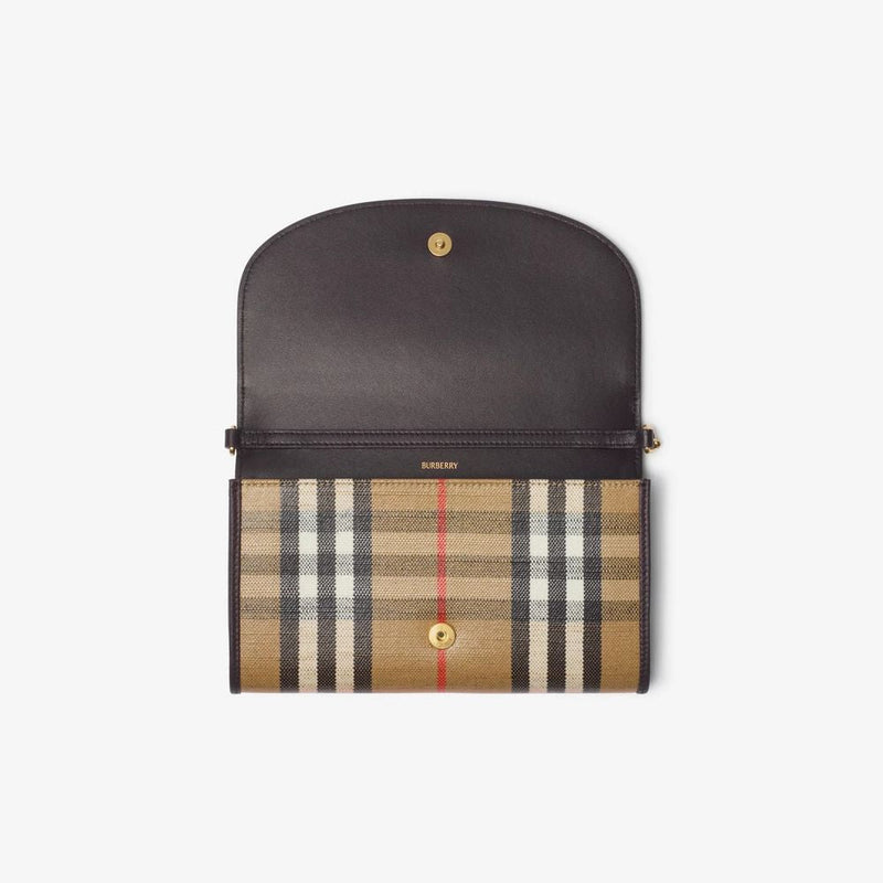 Burberry Burb Shoulder Bag — Sand Vintage Check Canvas