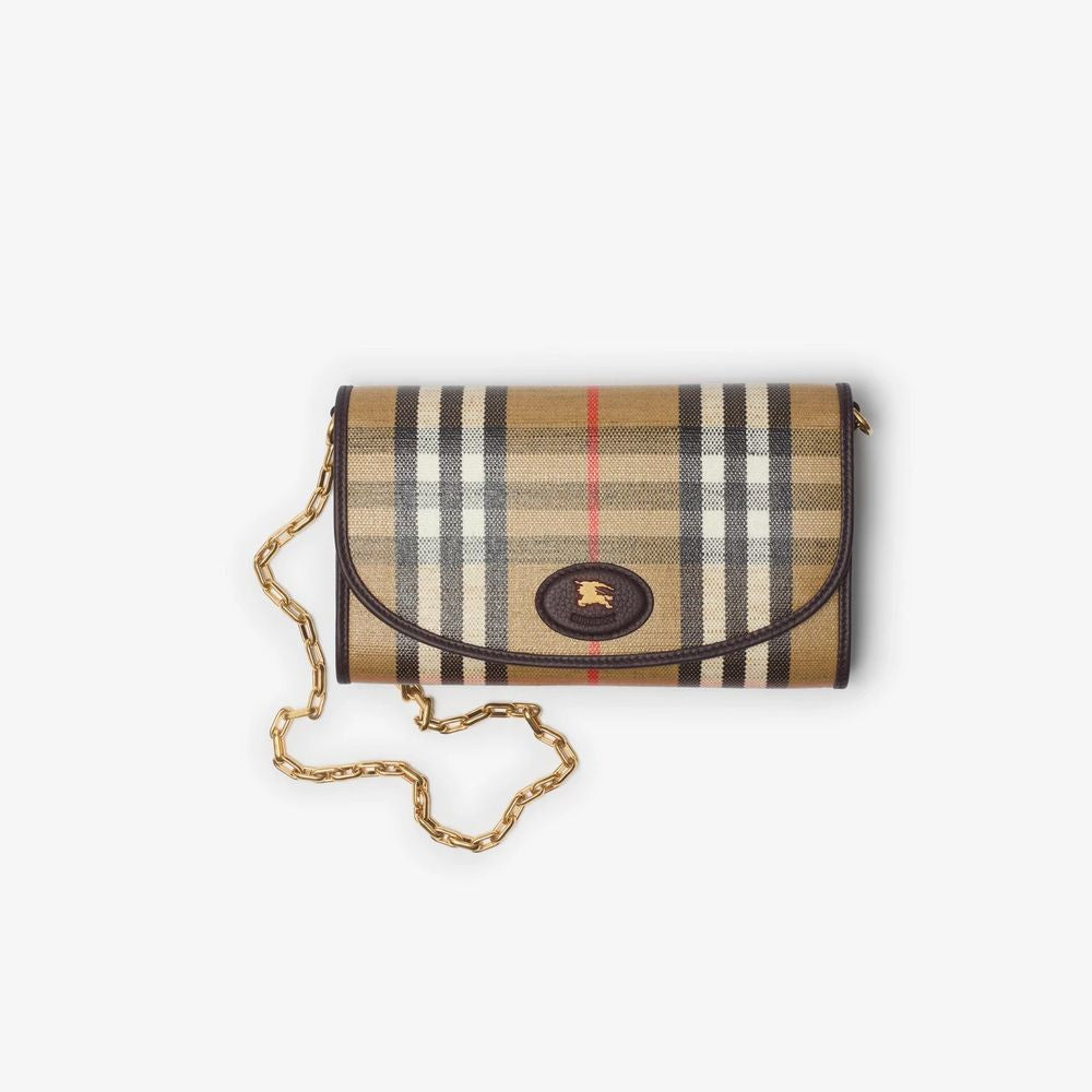 Burberry Burb Shoulder Bag — Sand Vintage Check Canvas