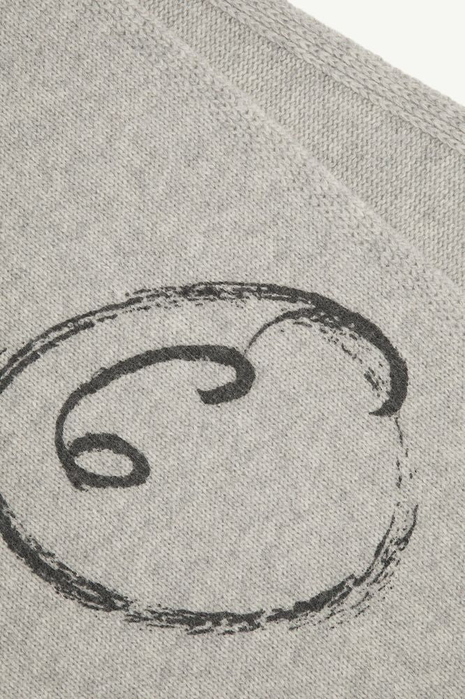 Mm6 Maison Margiela Logo-Print Wool Scarf — Gray Scarfs