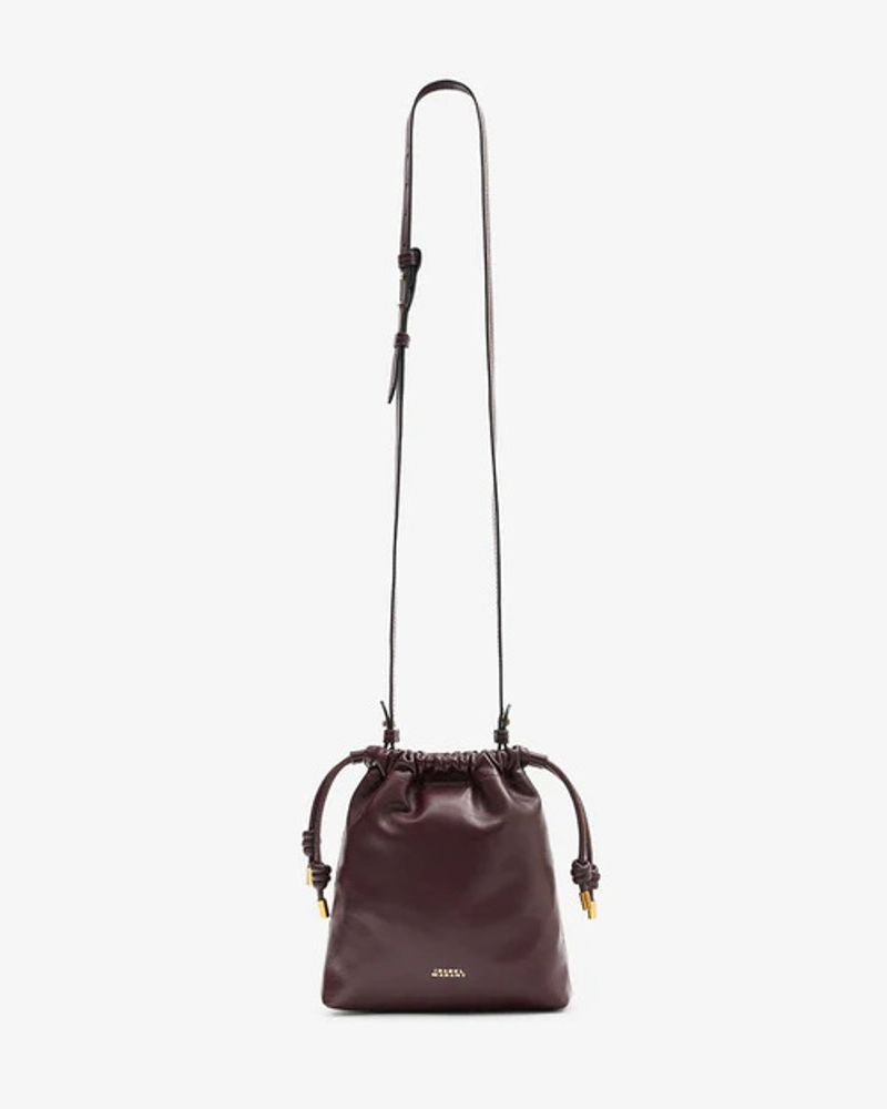 Isabel Marant Leather Drawstring Mini Bag — Burgundy