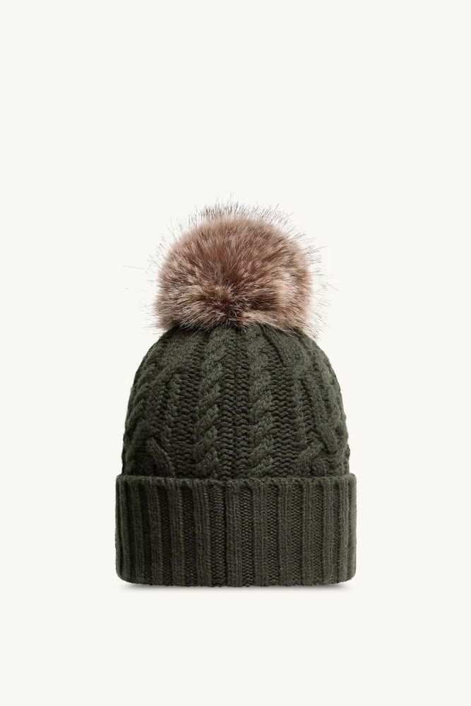 Moncler L20933b00041m1127877 Winter Hat — Khaki Wool-blend Knit