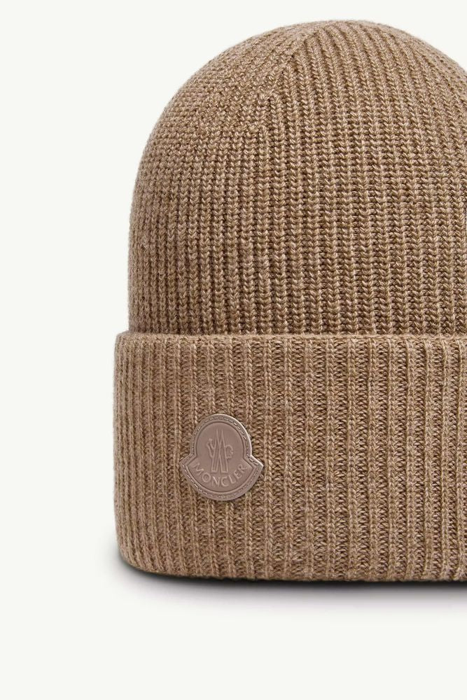 Moncler L20933b00026m428122b Beanie — Camel Wool Blend Beanies