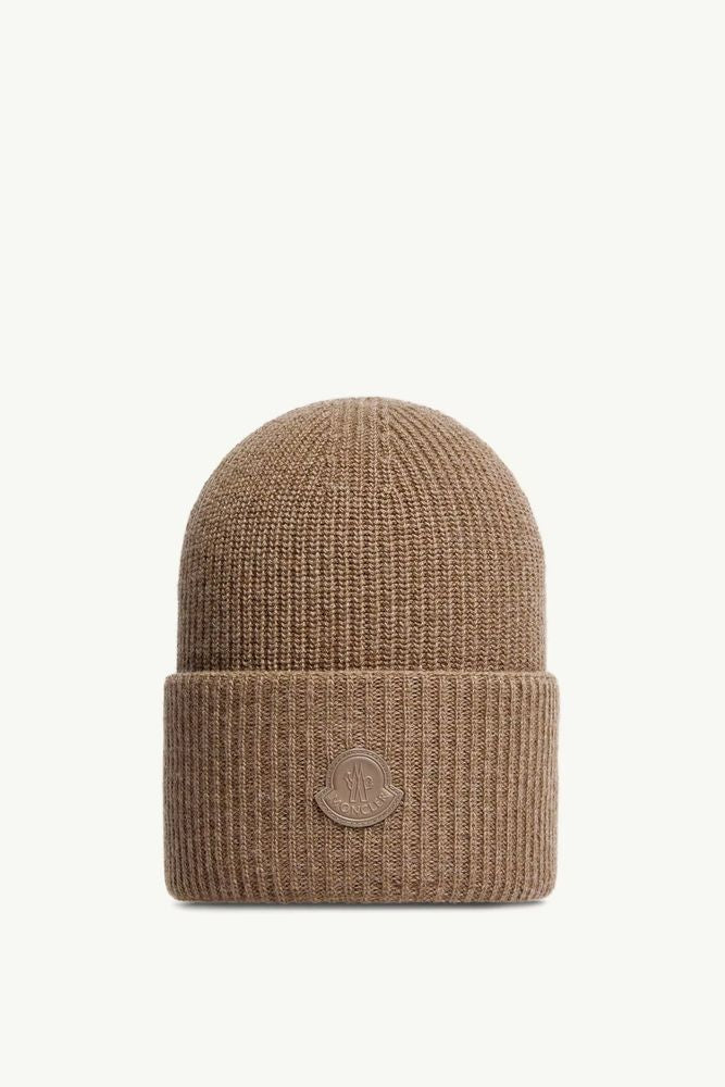 Moncler L20933b00026m428122b Beanie — Camel Wool Blend Beanies
