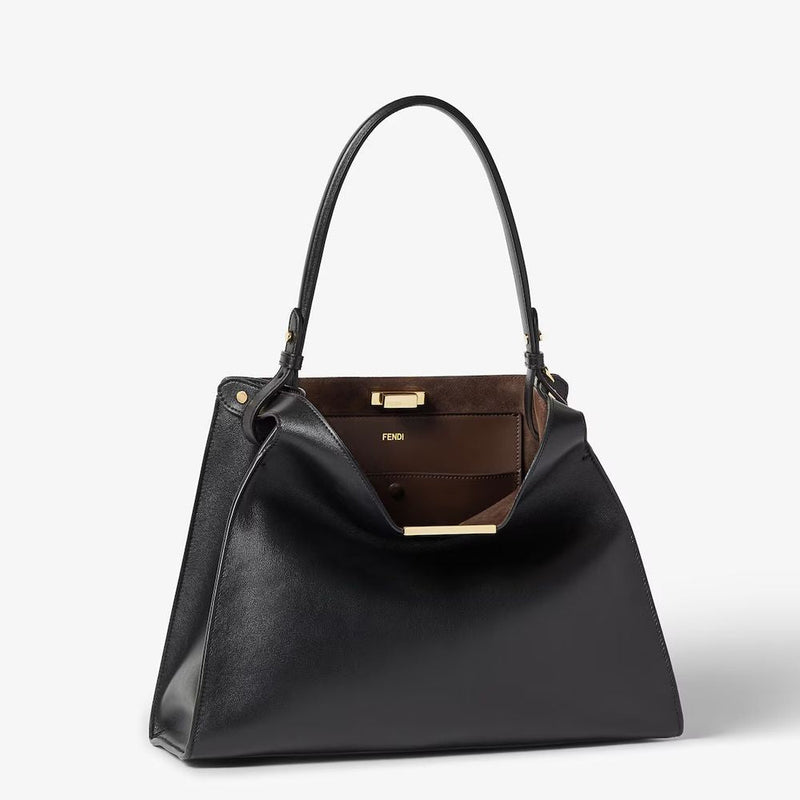 Fendi Way Shoulder Bag — Black Leather