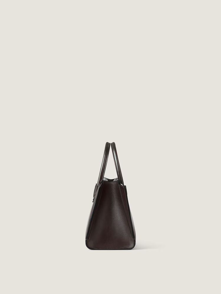 Givenchy Structured Leather Top Handle Bag — Brown